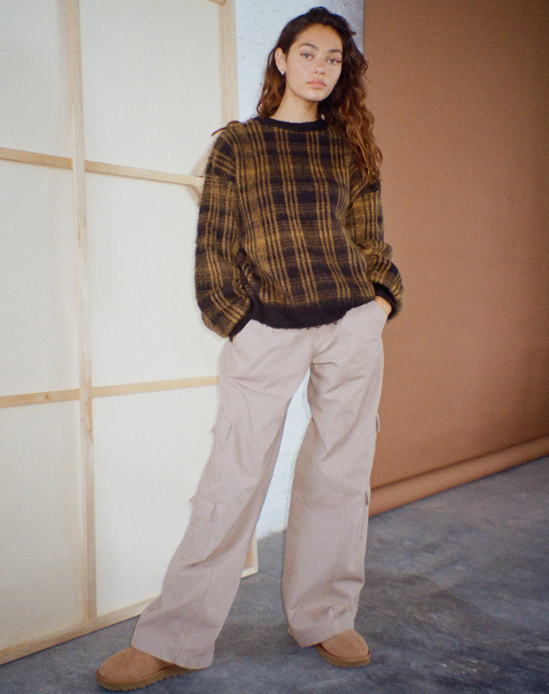 Mihail Knitted Jumper in Black Brown - Awmao