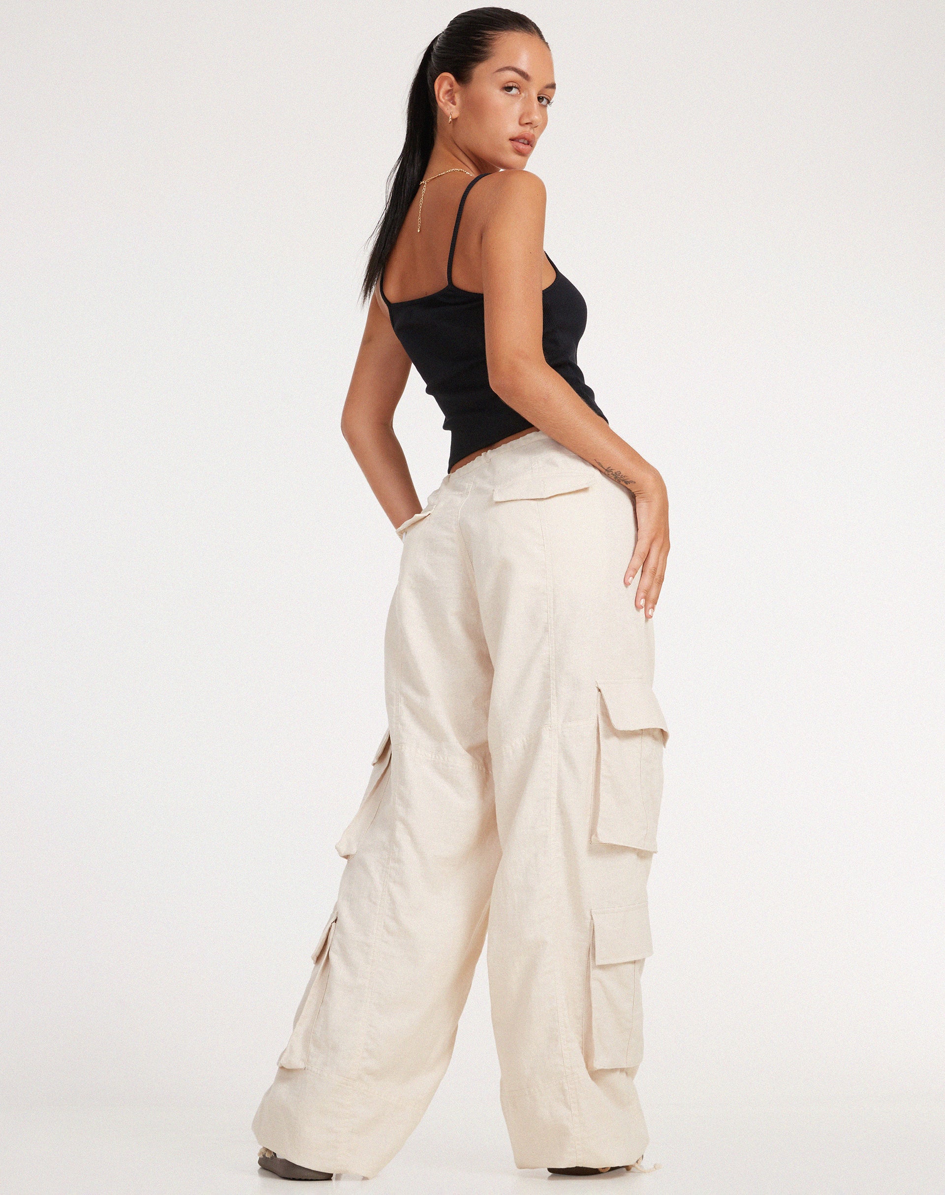 Philia Cargo Trouser in Ecru - Awmao