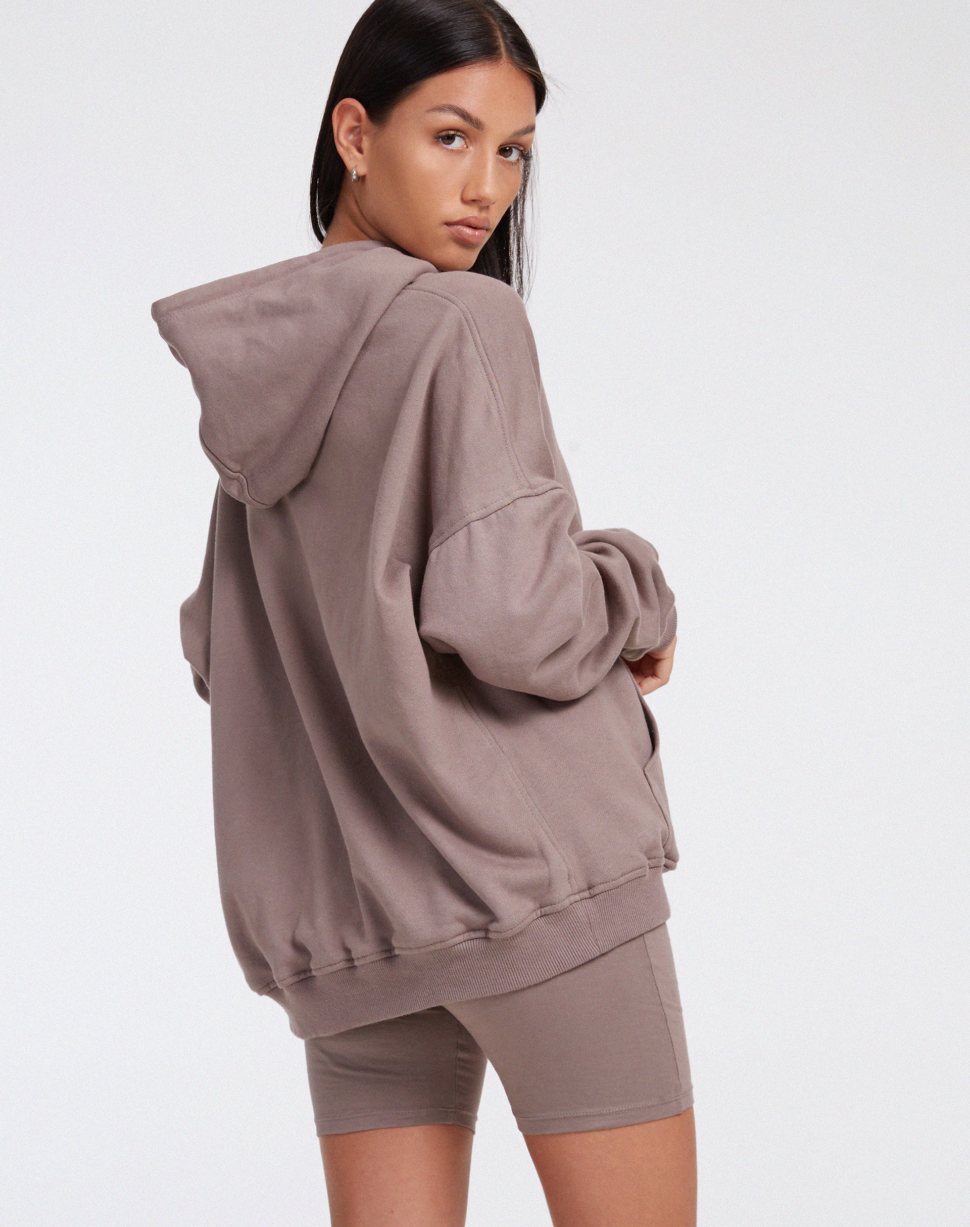 Oversize Hoodie in Fleece Antler - Awmao