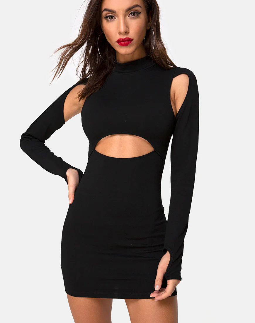 Matcha Mini Dress in Black - Awmao