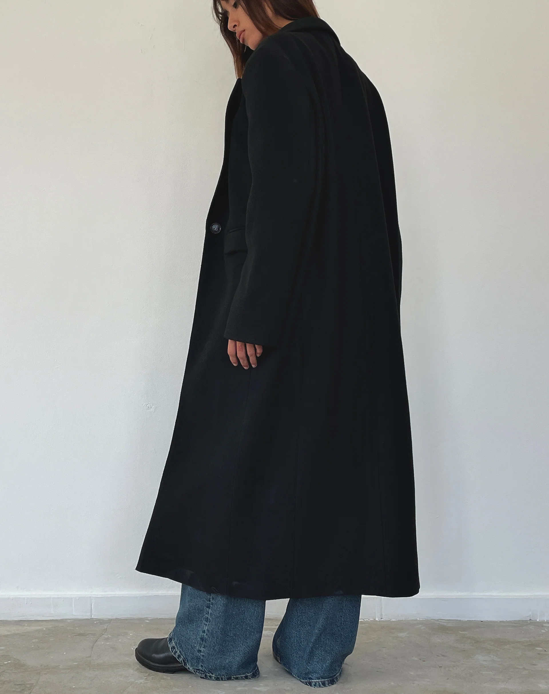 Melani Longline Coat in Black - Awmao