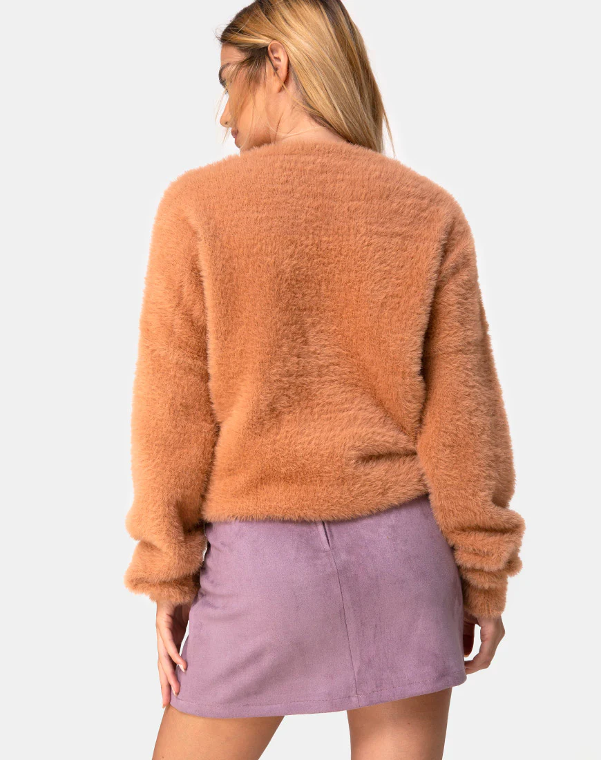 Pelmo Skirt in Suede Purple - Awmao