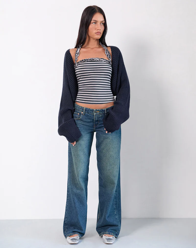 Nuria Shrug in Navy - Awmao