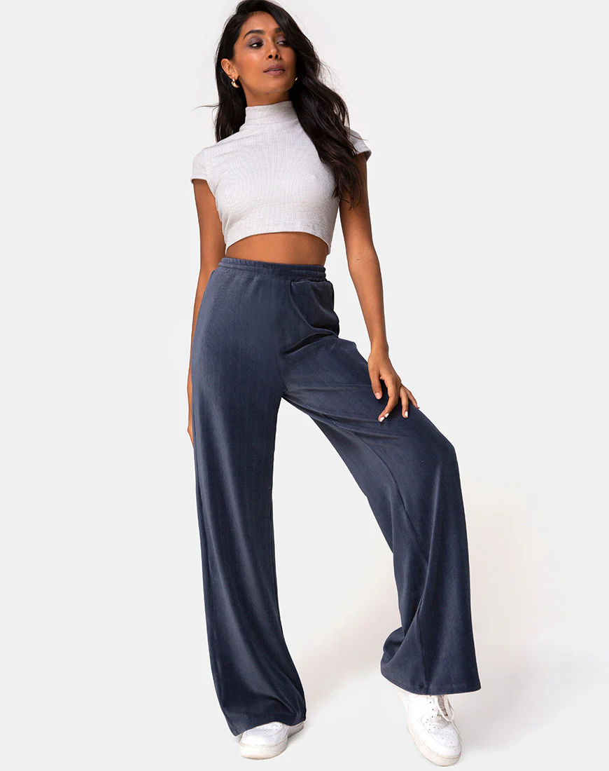 Obeli Trouser in Rib Charcoal - Awmao