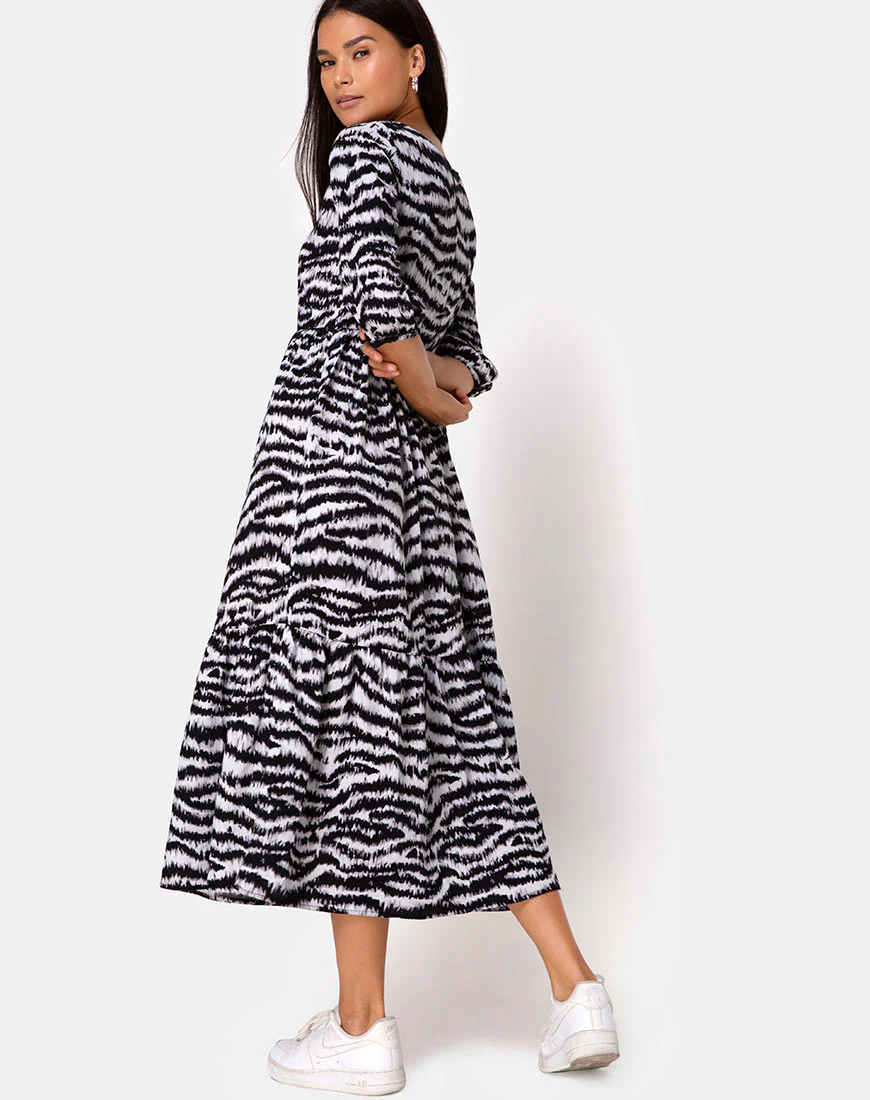 Ellery Dress Animal Drip Grey - Awmao