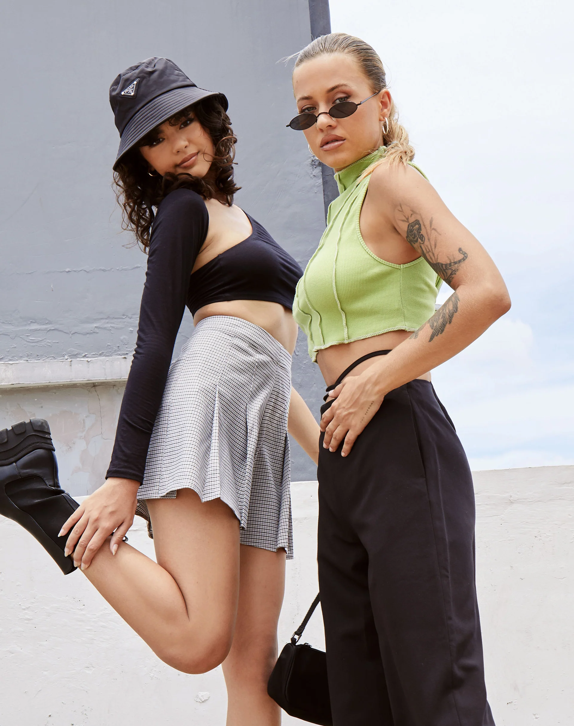 Grasel Crop Top in Lycra Black - Awmao