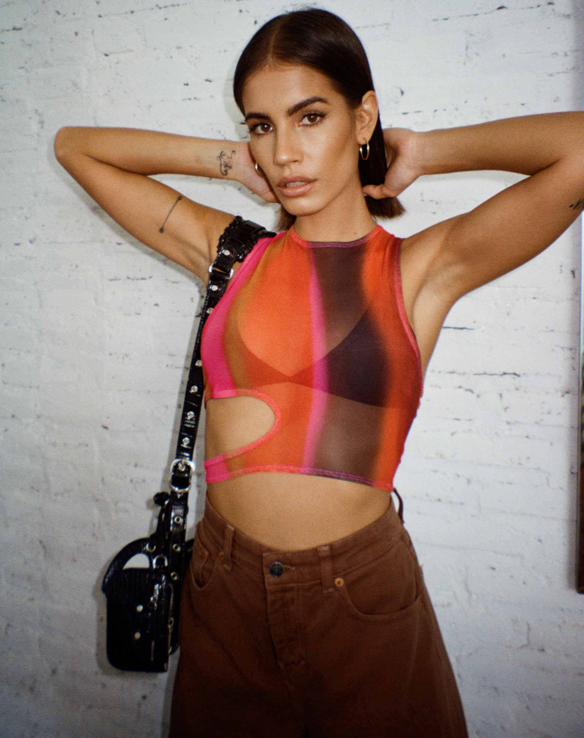 Gilard Crop Top in Solarized Orange and Pink - Awmao