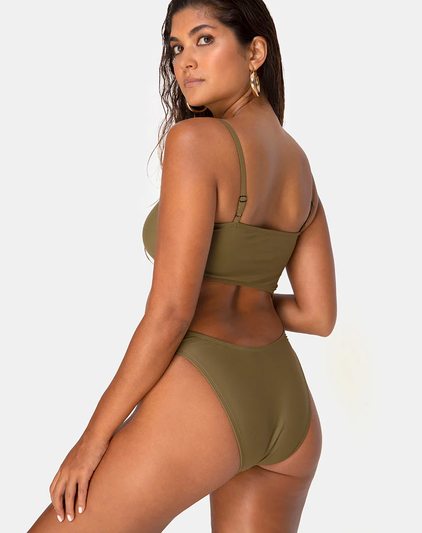 Zamia Swimsuit in Matte Khaki - Awmao