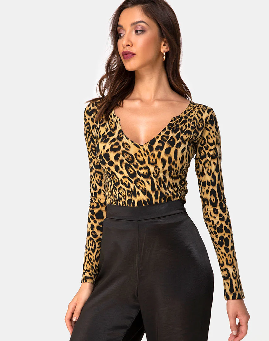 Guanelle Top in Leopard - Awmao