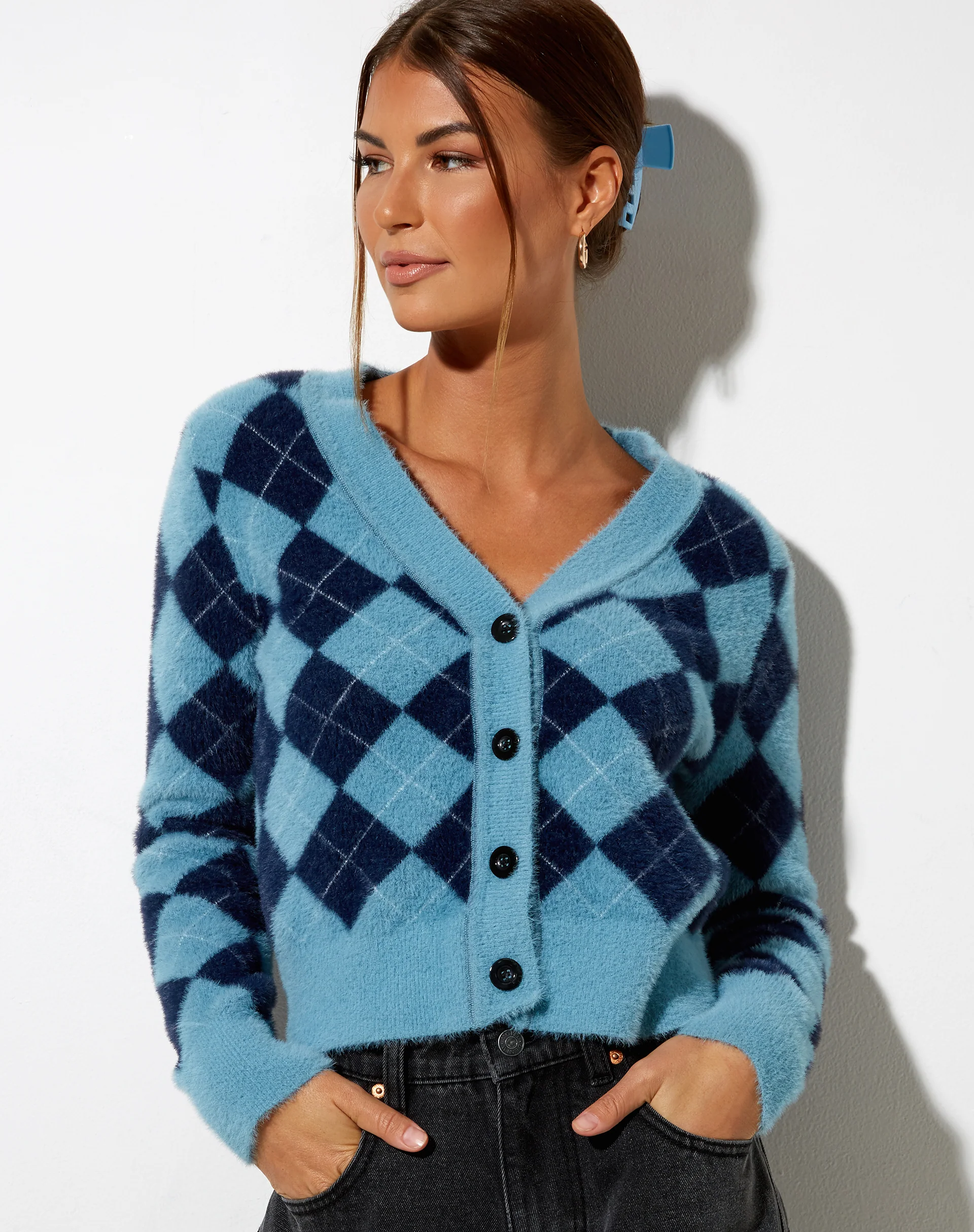 Saidi Cardi in Diamond Blue and Navy - Awmao