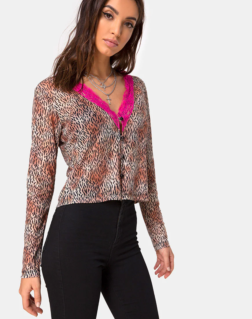 Moqui Top Mini Tiger Mesh with Violet Lace - Awmao