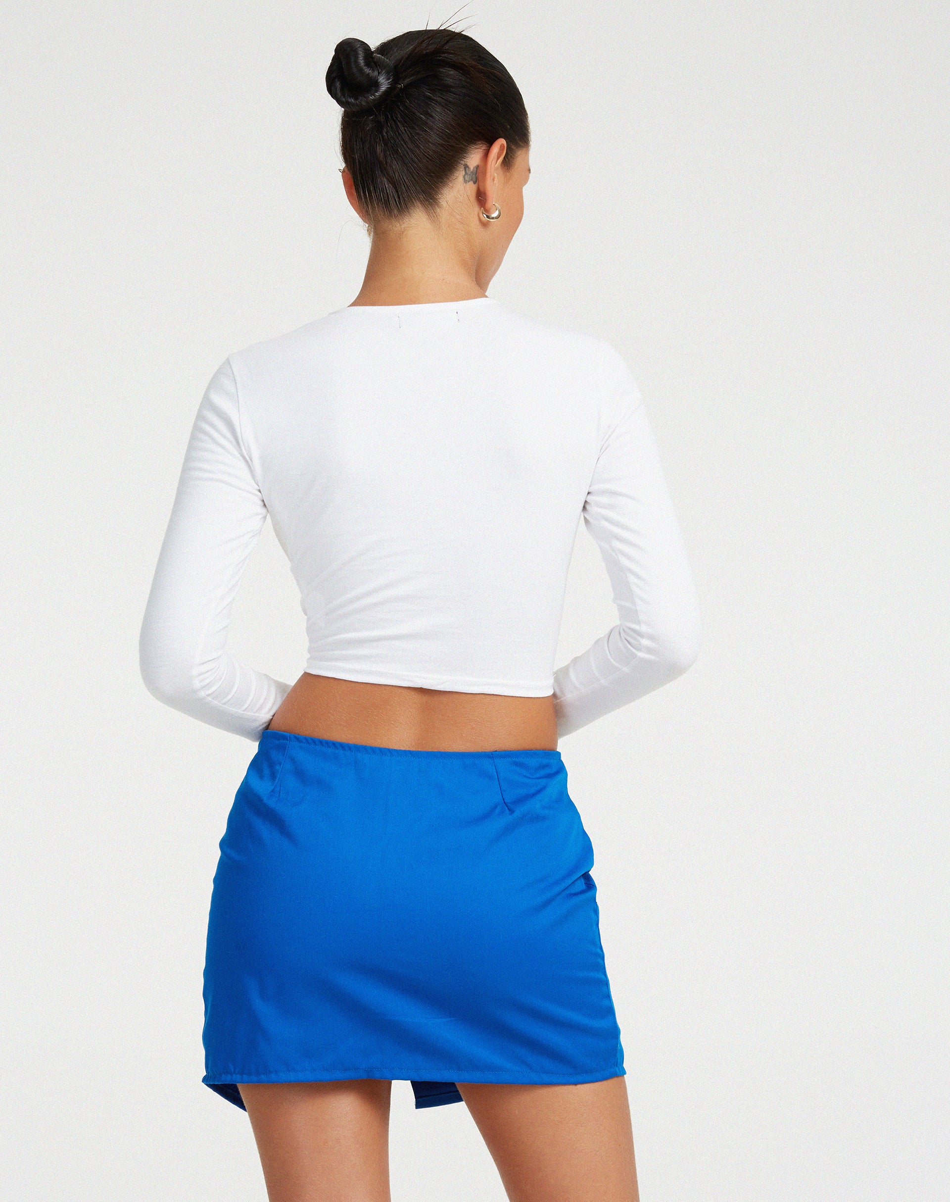 Rhory Mini Cargo Skirt in Aqua Blue - Awmao