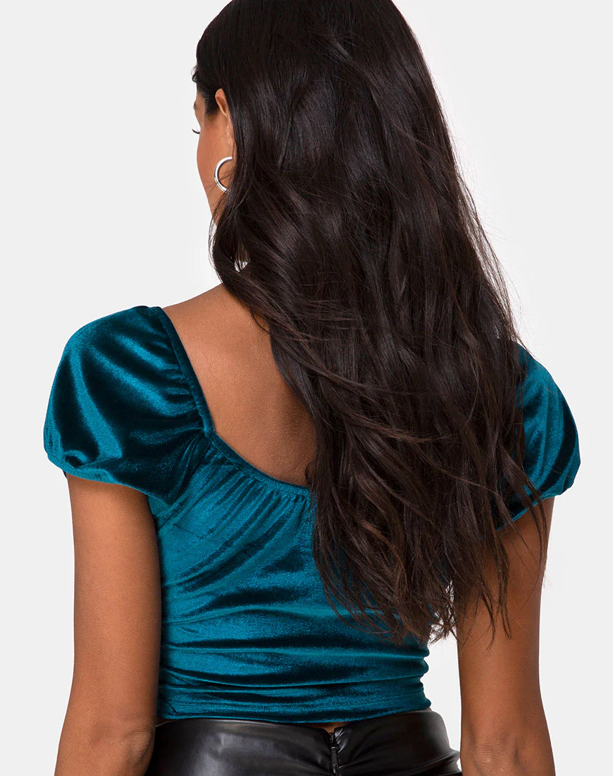 Glaty Top in Velvet Teal - Awmao