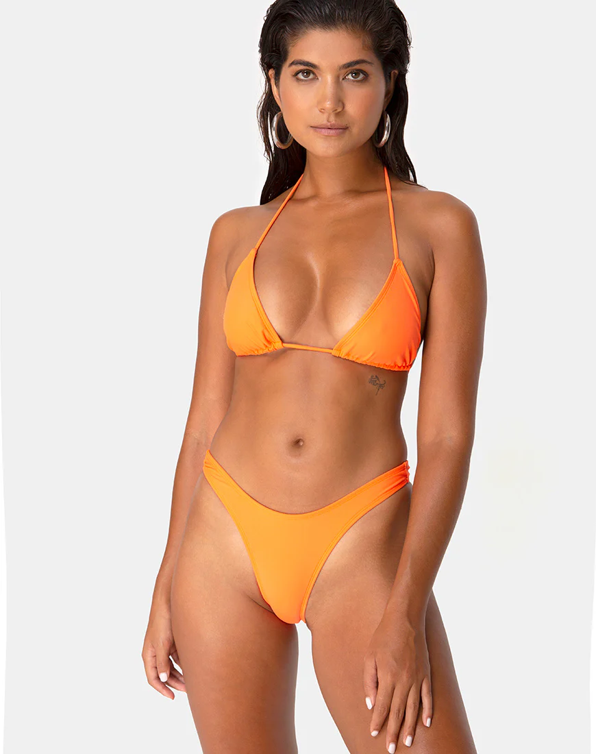 Makida Bikini Top in Matte Orange - Awmao