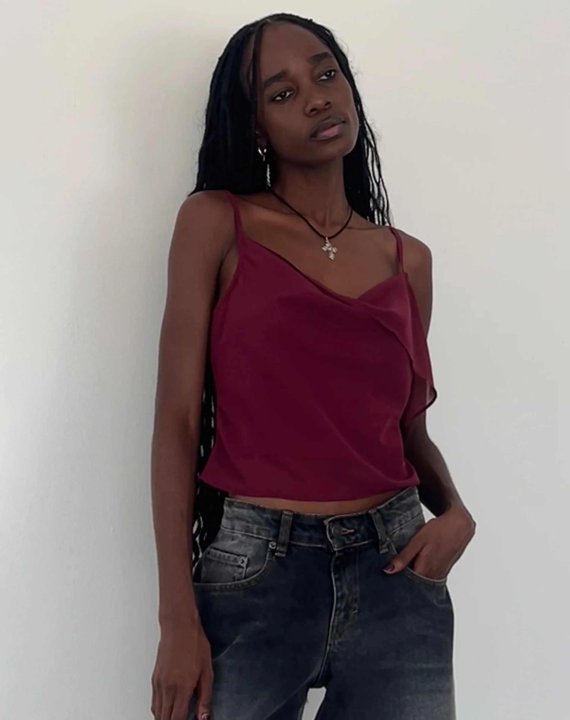 Satisha Top in Chiffon Plum - Awmao