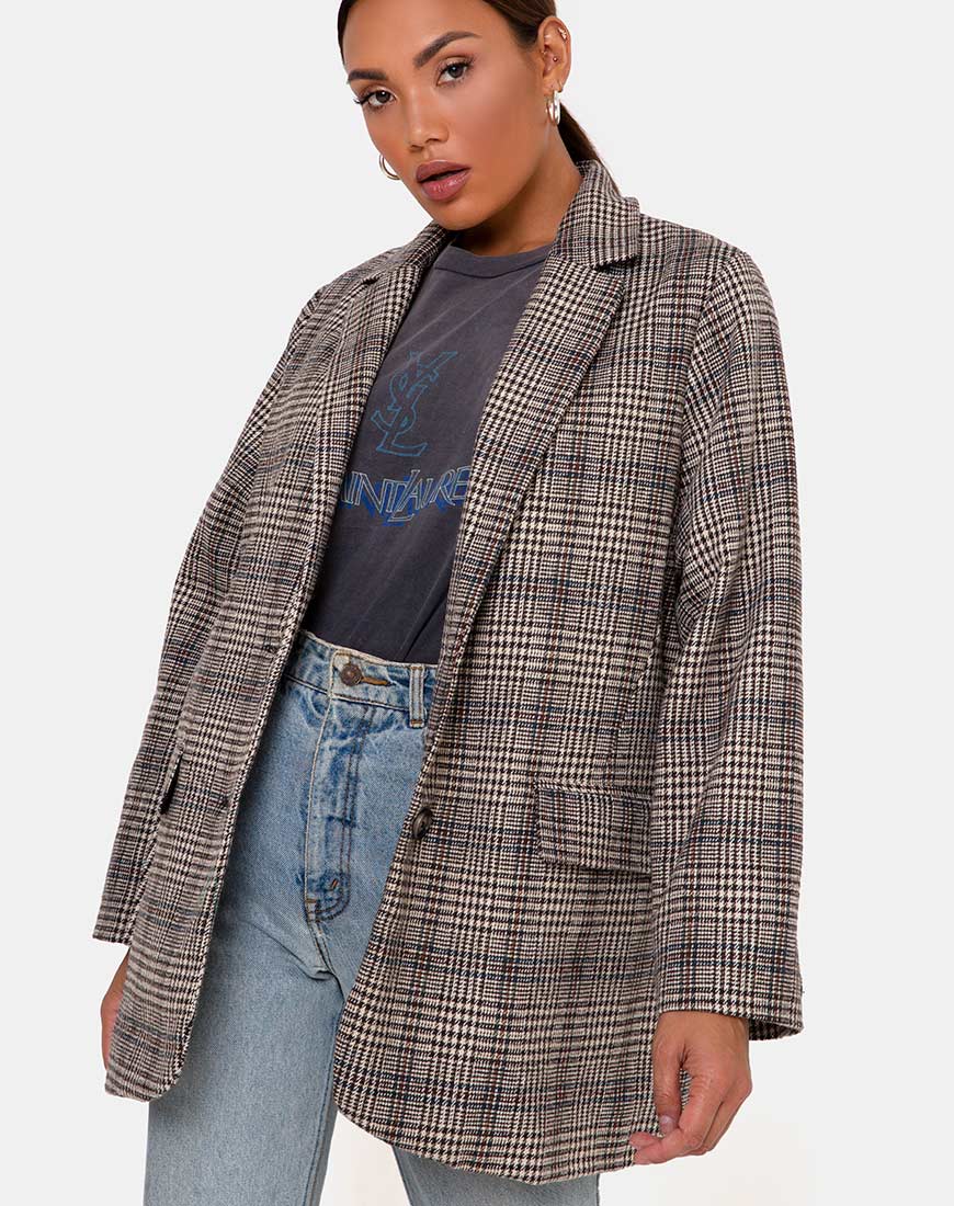 Saken Blazer in Grey Check - Awmao