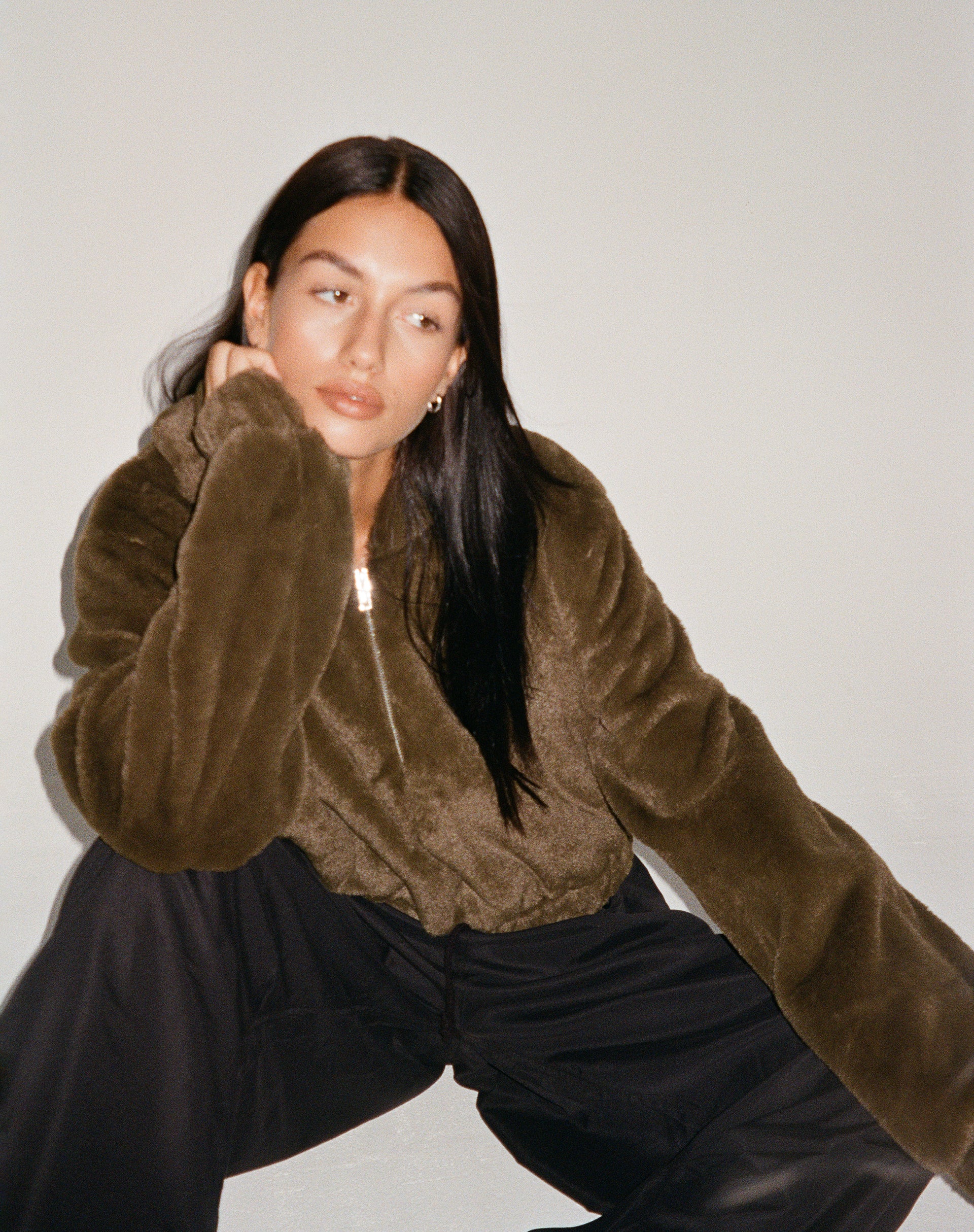 Banowa Zip Up Jacket in Olive - Awmao