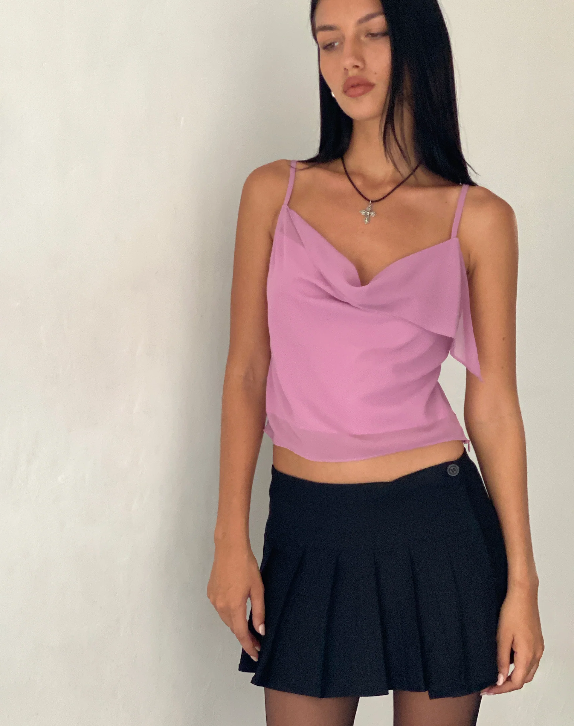 Satisha Top in Chiffon Pink - Awmao