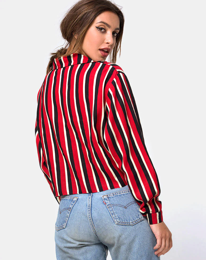 Lauv Shirt in Sunset Stripe Vertical - Awmao