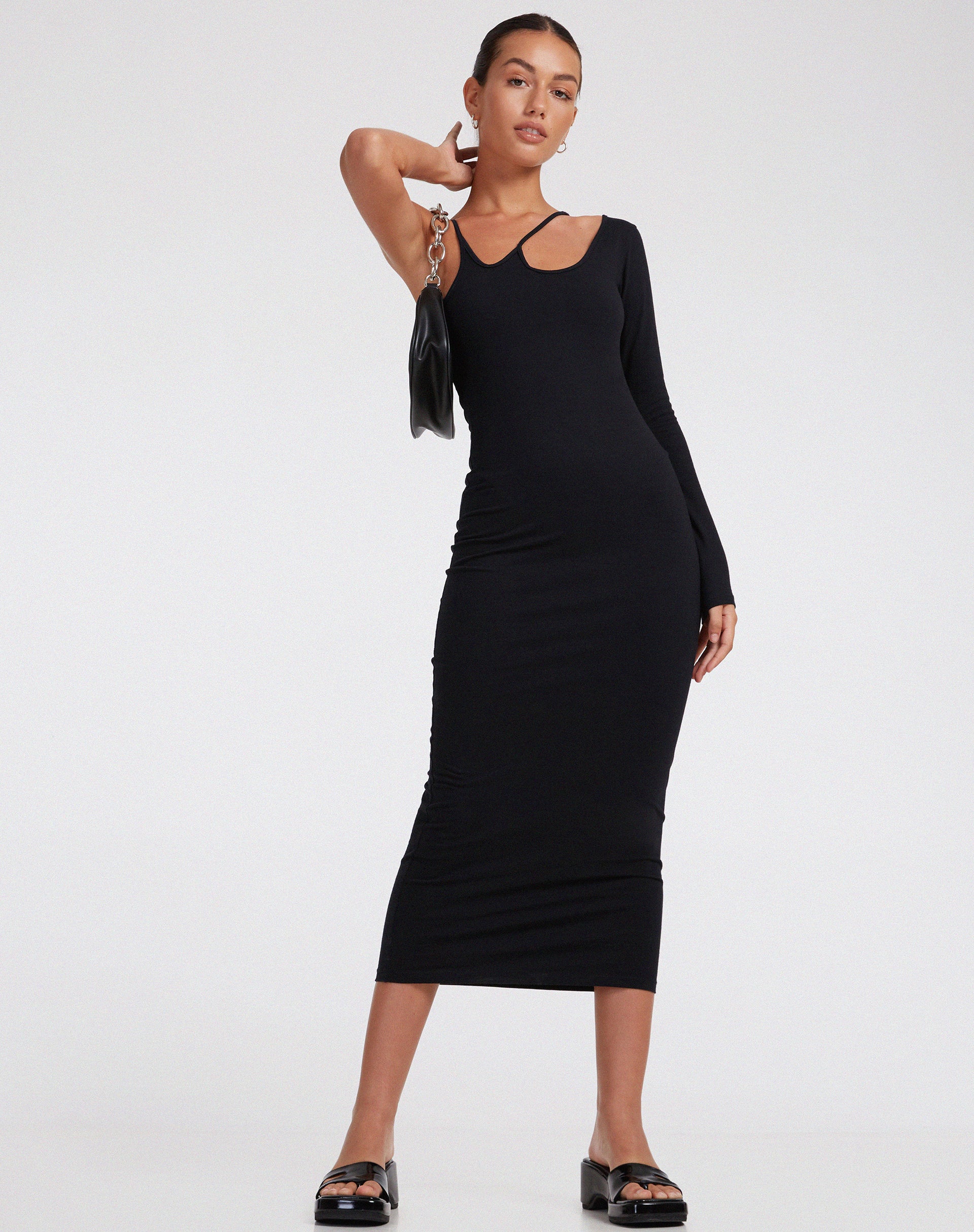 Umage Maxi Dress in Lycra Black - Awmao