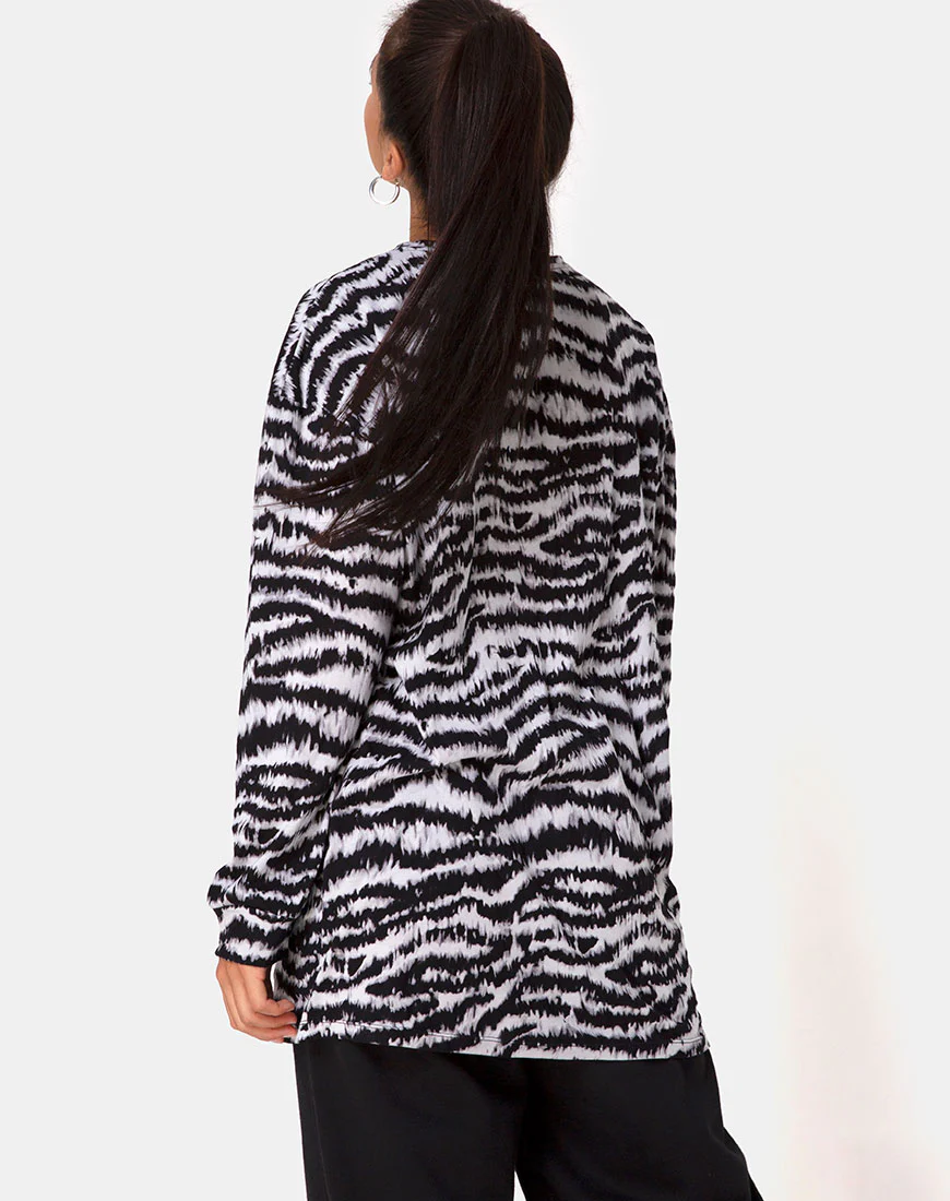 Lotsun Sweatshirt in Animal Drip Grey - Awmao