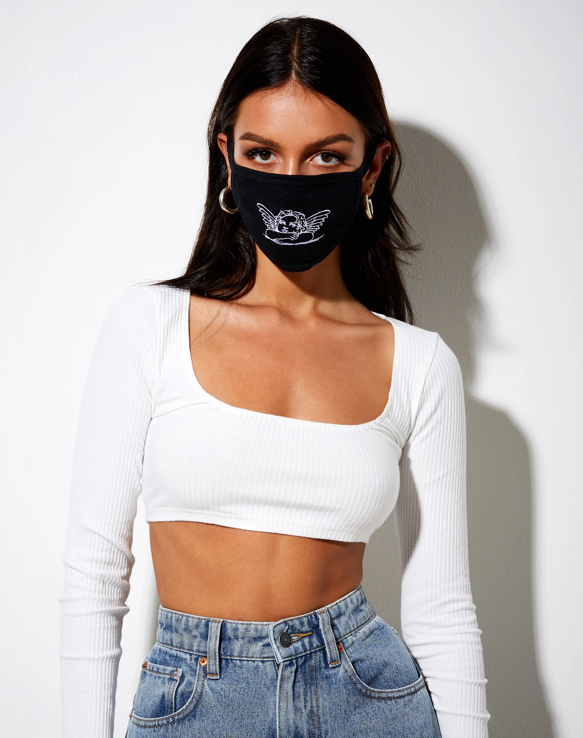 Face Mask in Black Angelo Silver Embro - Awmao