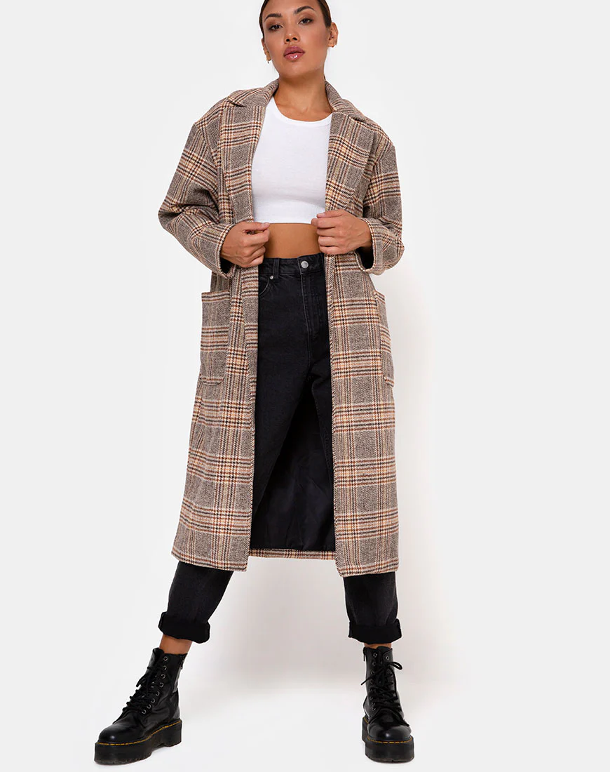 Duster Coat in Winston Check - Awmao