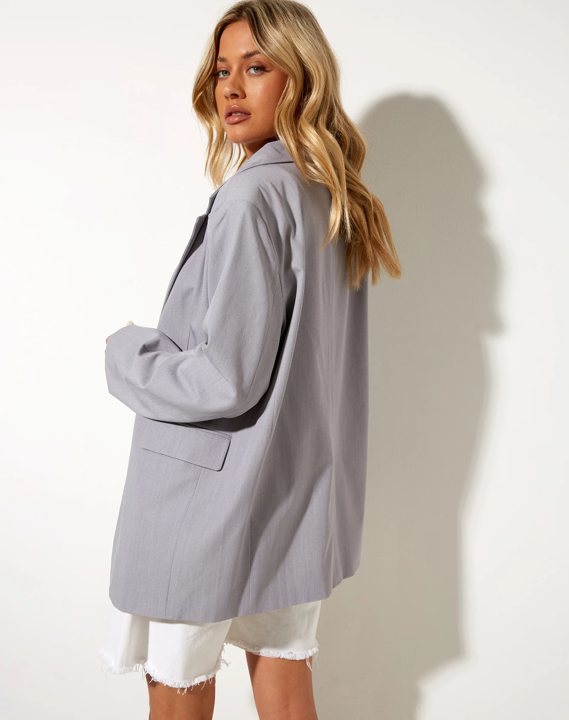 Maiwa Blazer in Silver Grey - Awmao