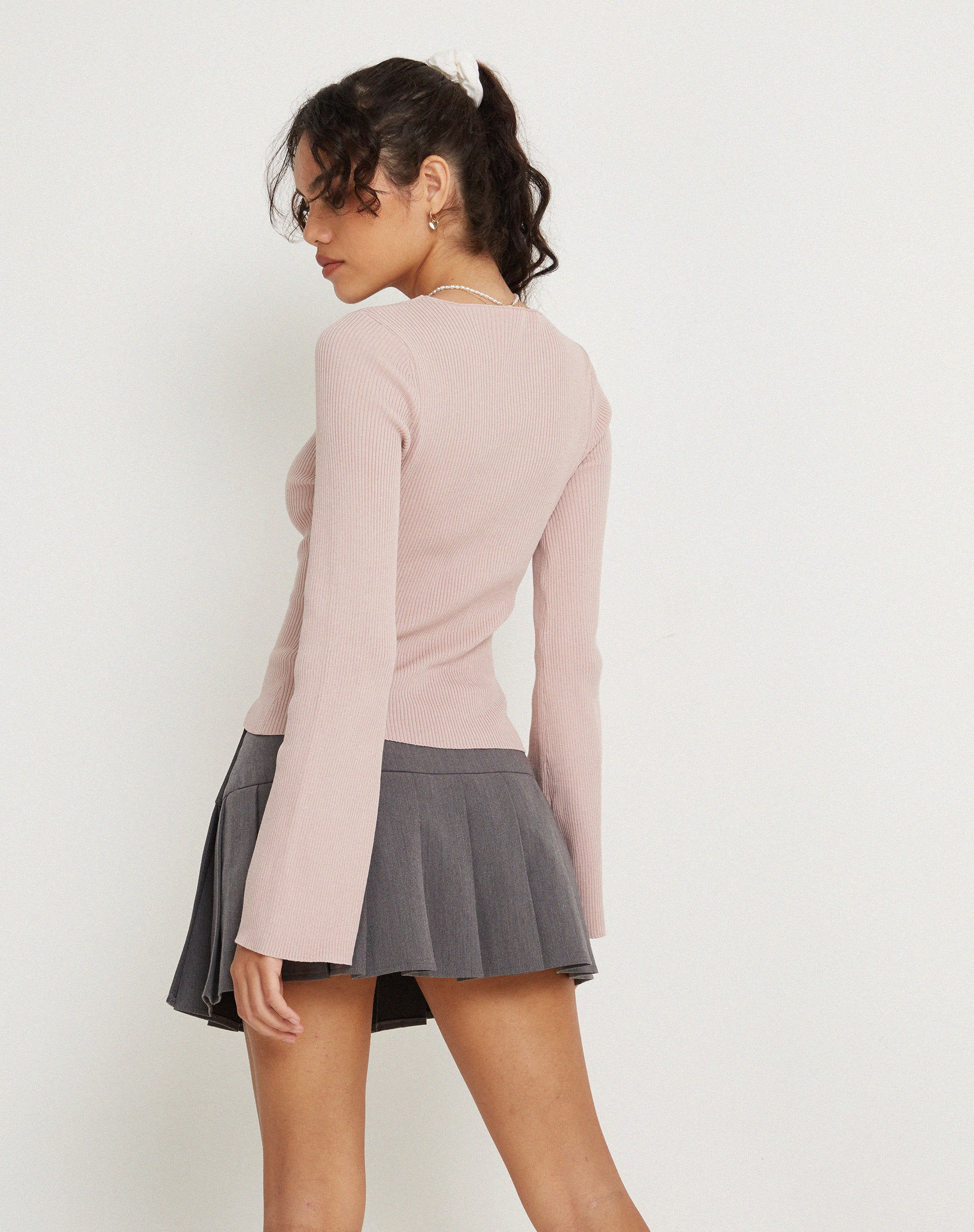 Issey Long Sleeve Top in Dusty Rose - Awmao