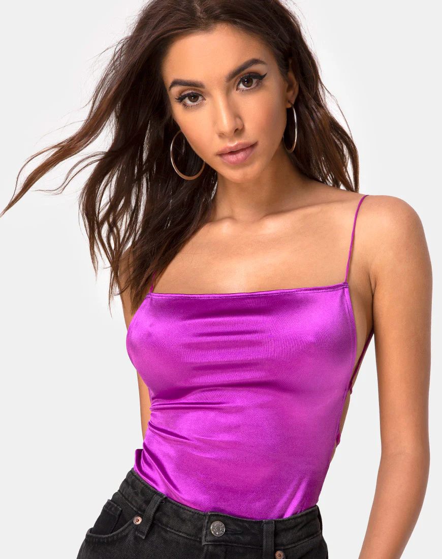 Koza Bodice in Satin Violet - Awmao