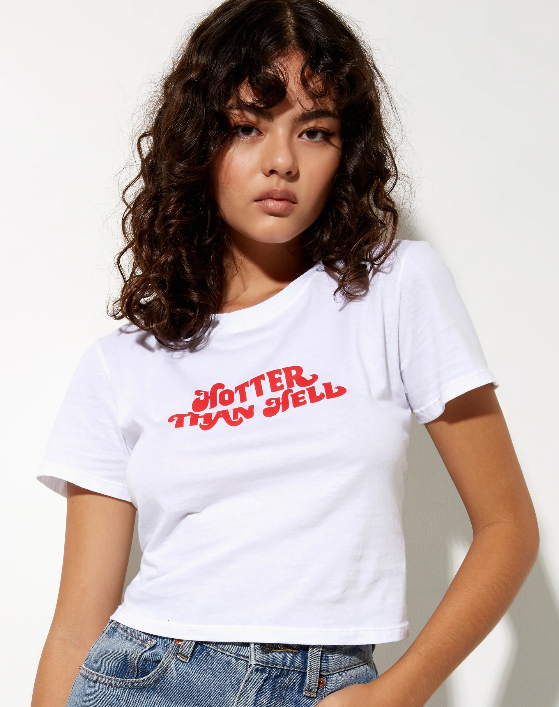 Shrunk Tee in White Hotter Than Hell - Awmao