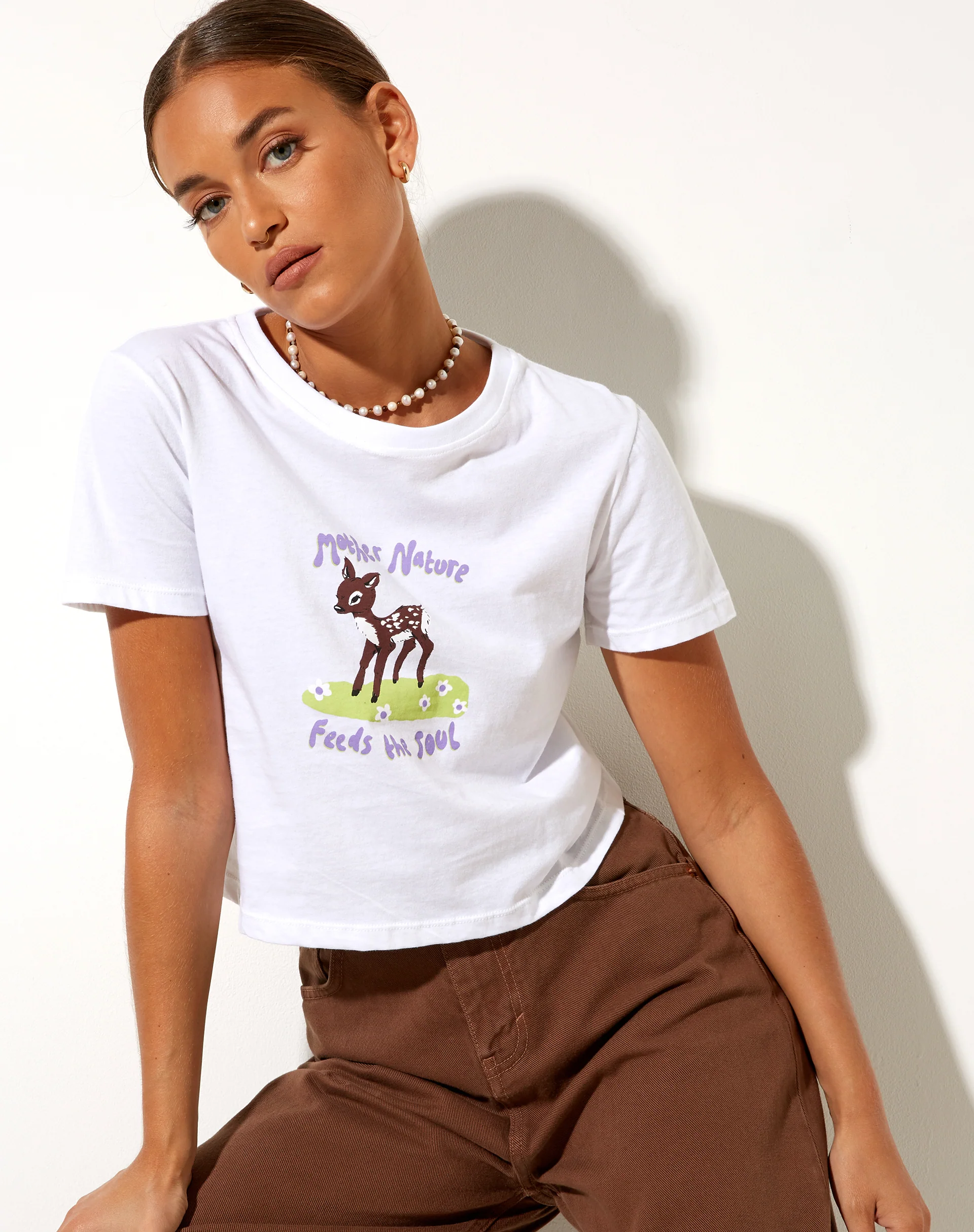 Shrunk Tee in White Mother Nature - Awmao