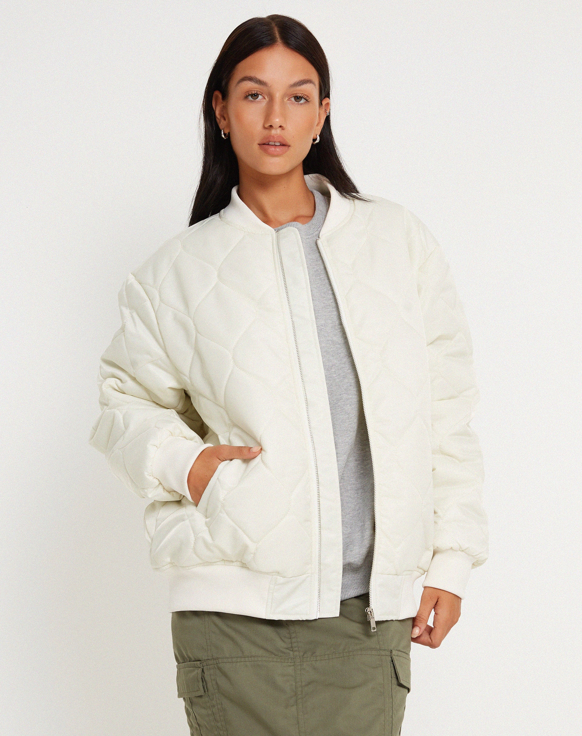 Jandi Jacket in Quilted Ecru - Awmao