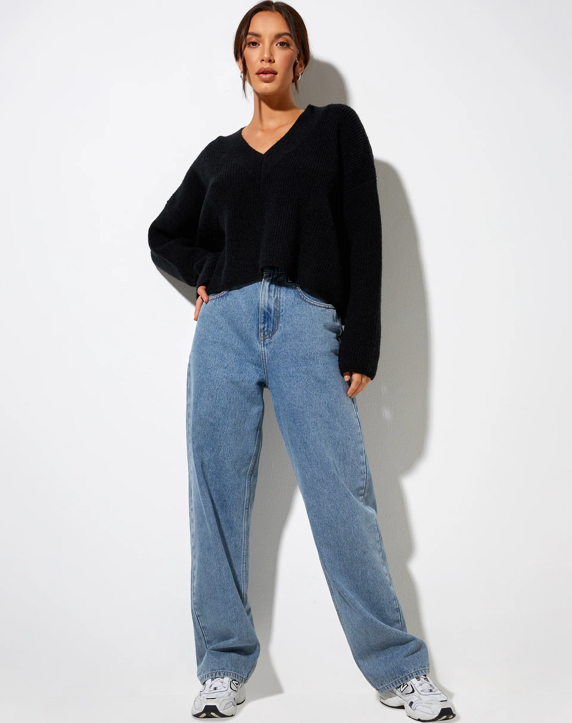Mabel Jumper in Knit Black - Awmao