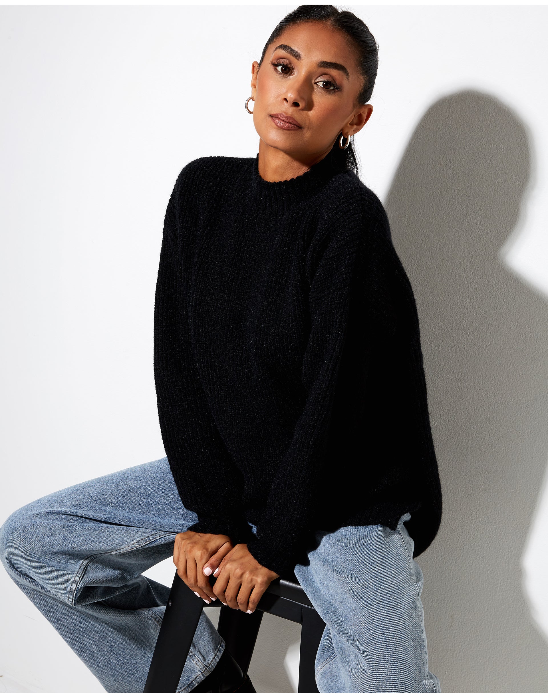 Bondy Jumper in Knit Black - Awmao