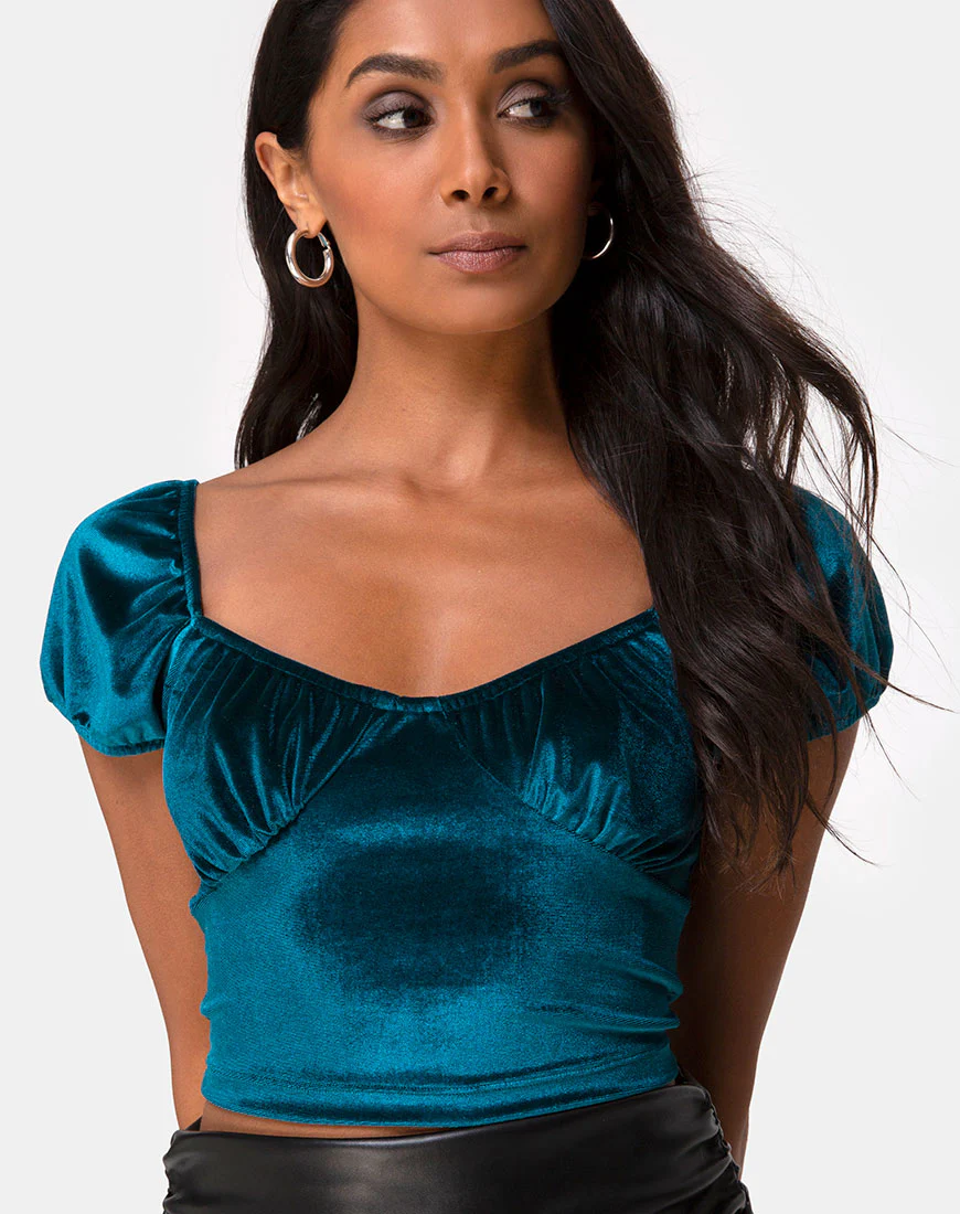 Glaty Top in Velvet Teal - Awmao
