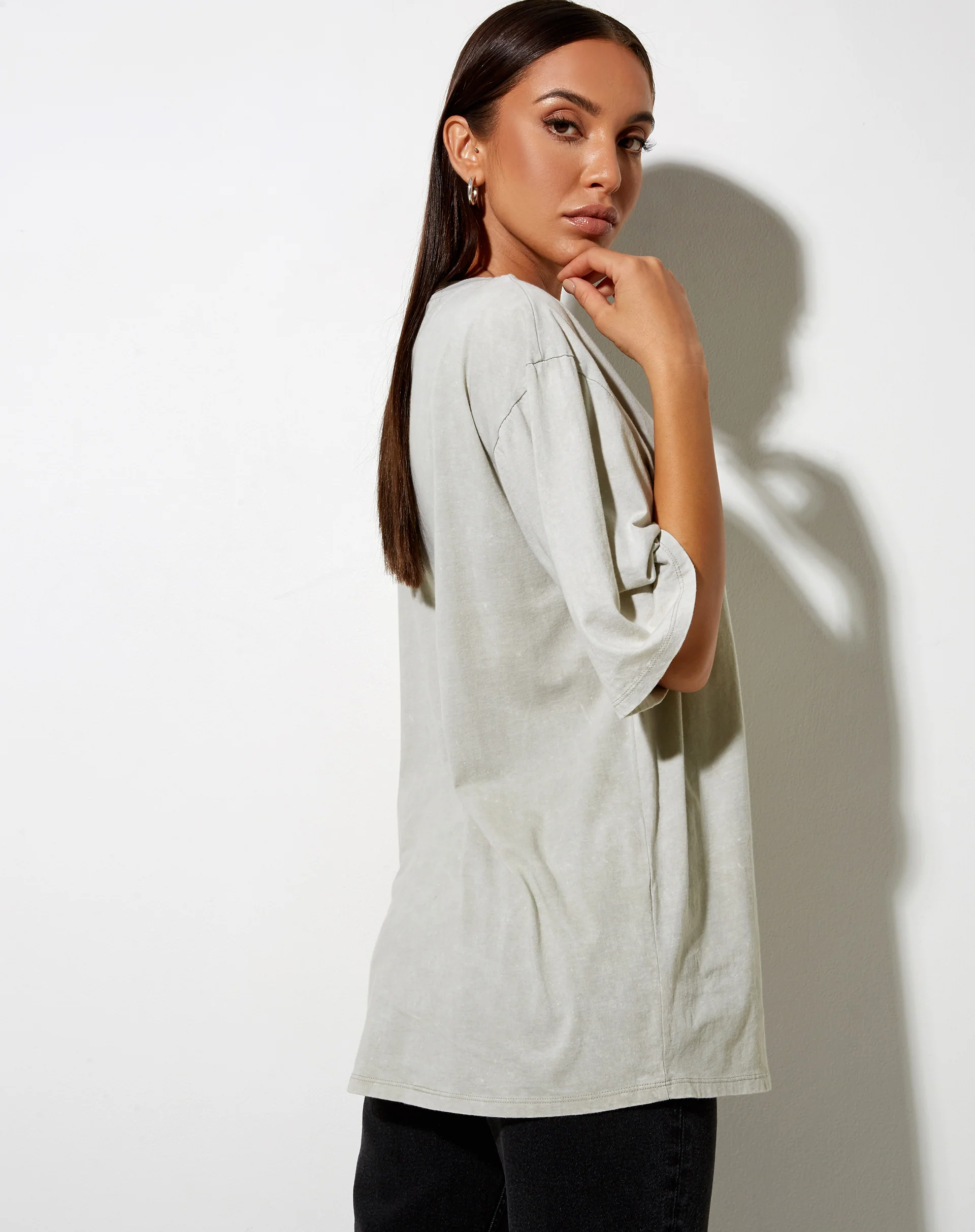 Cocoon Tee in Ecru Angelo Label Embro - Awmao