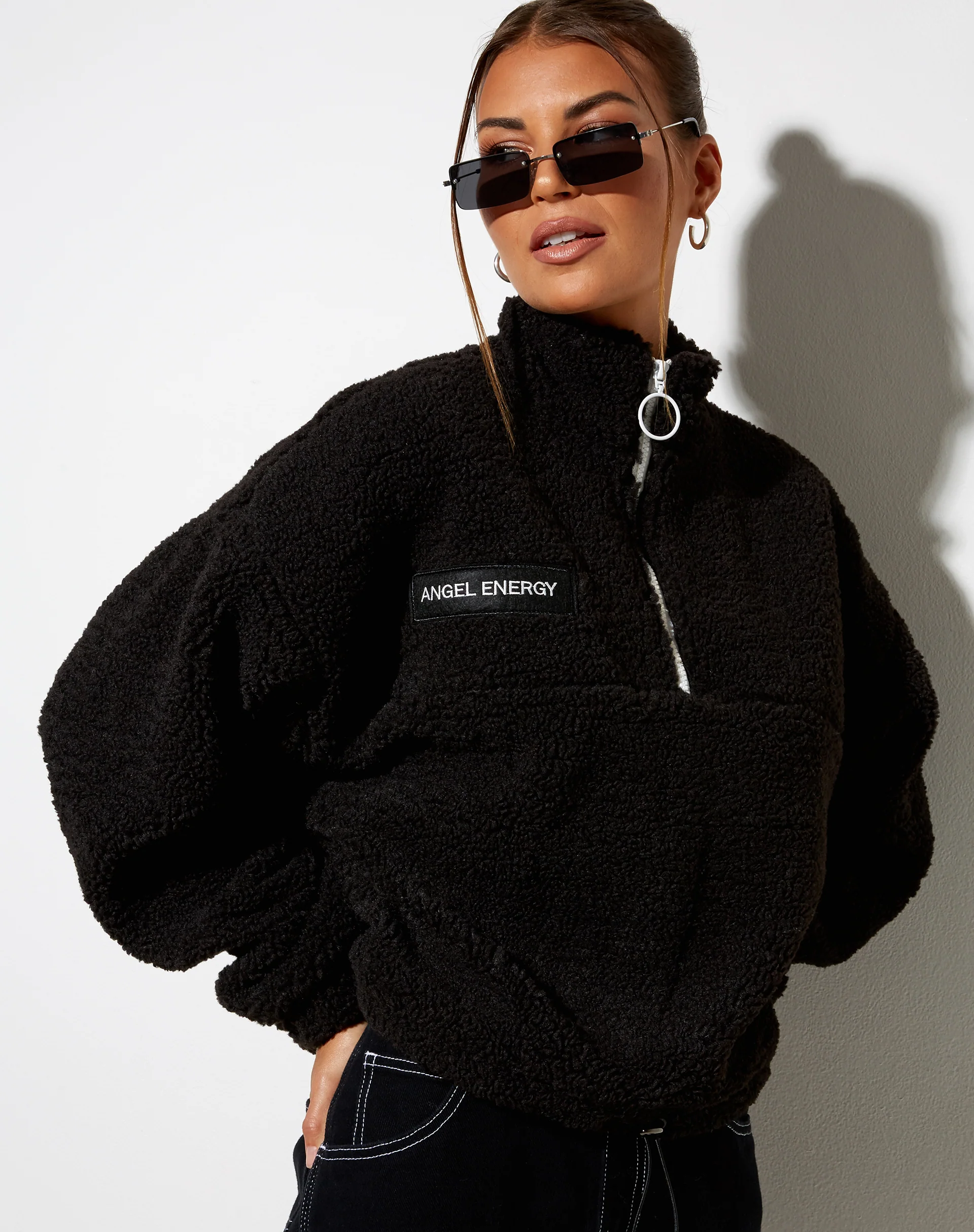 Nero Jumper in Borg Black 'Angel Energy' Label - Awmao