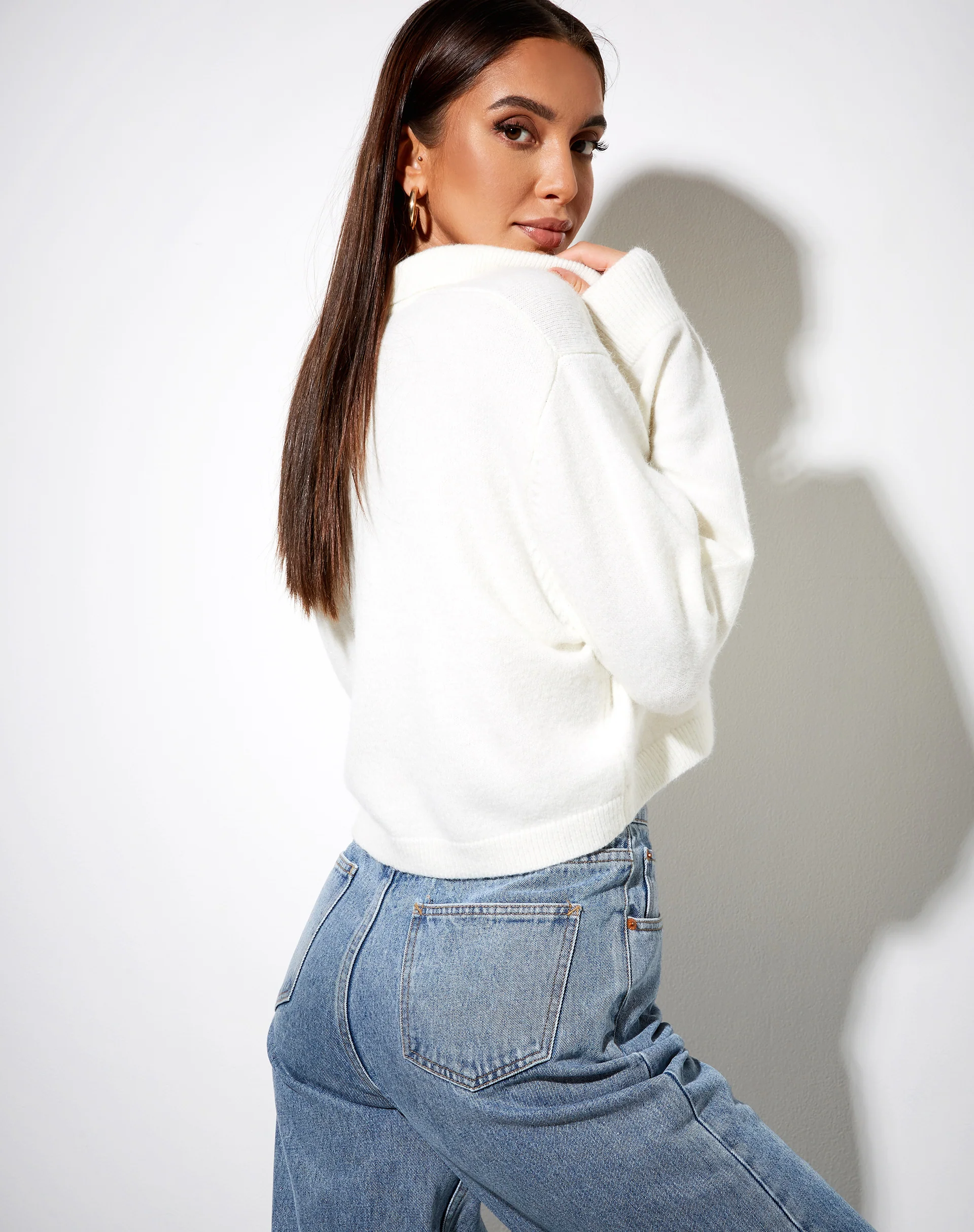 Tallis Jumper in Knit Ivory - Awmao