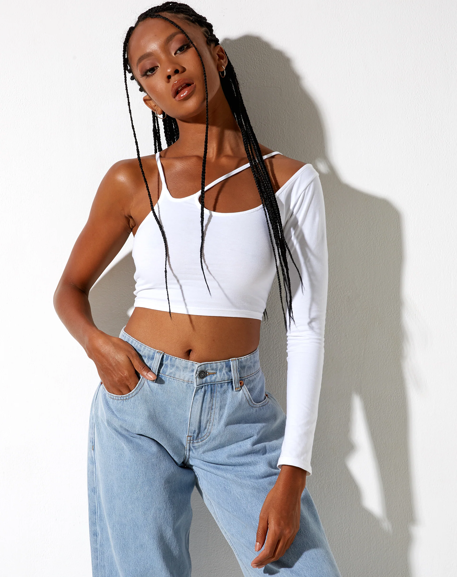 Biase Crop Top in White - Awmao