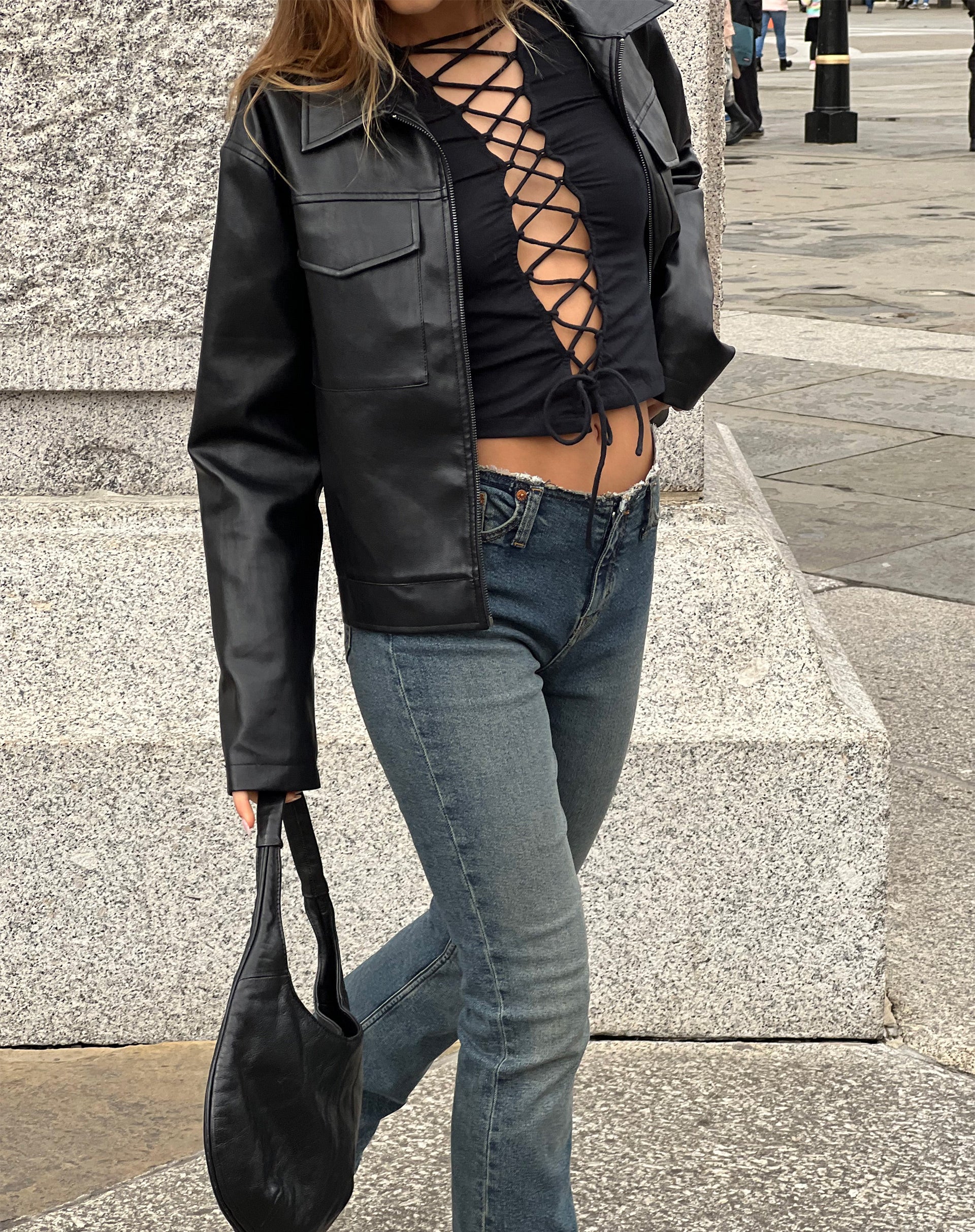 Garcia Long Sleeve Top in Black - Awmao
