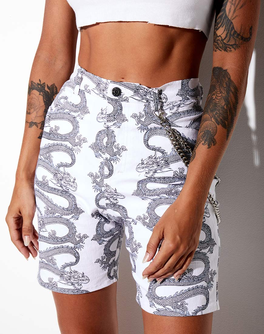 Brianna Pant in Dragon Rope White Placement - Awmao