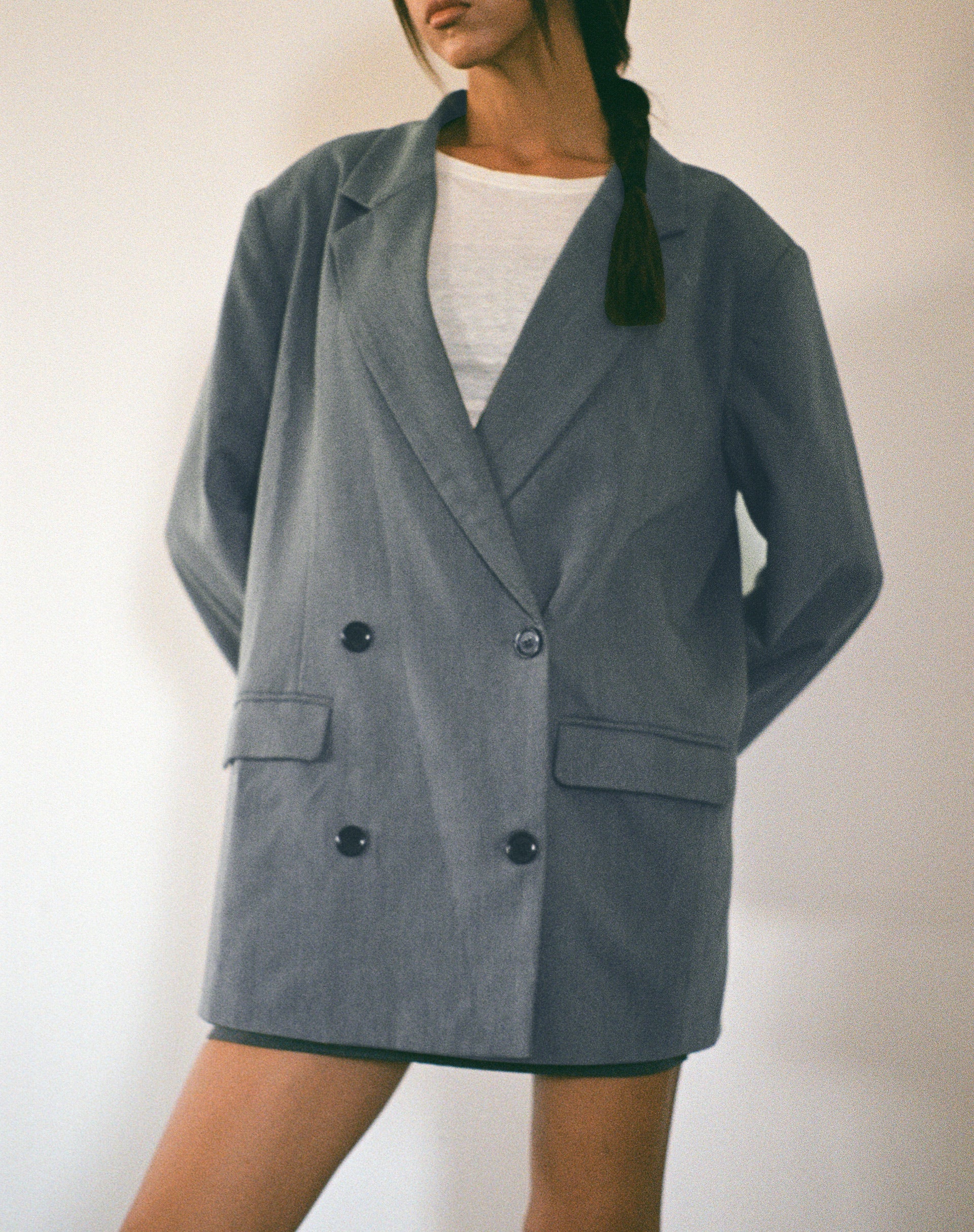 Ardea Double Breasted Blazer in Charcoal Tailoring - Awmao