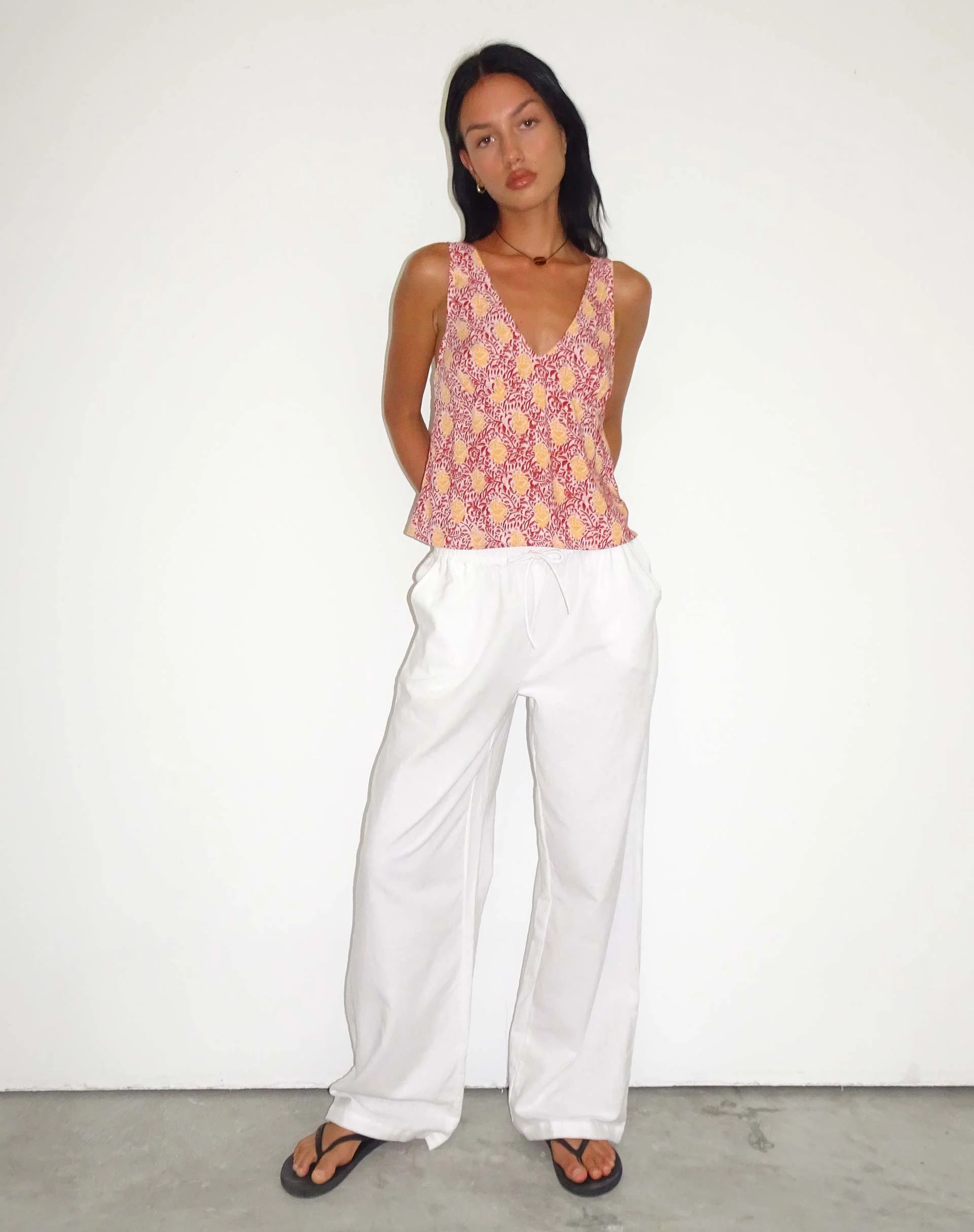 Wasic Linen Trouser in White - Awmao