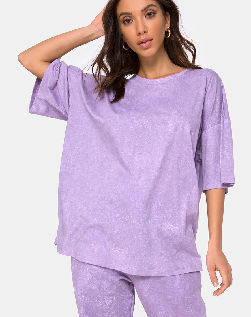 Botec Tee in Purple Acid Wash - Awmao