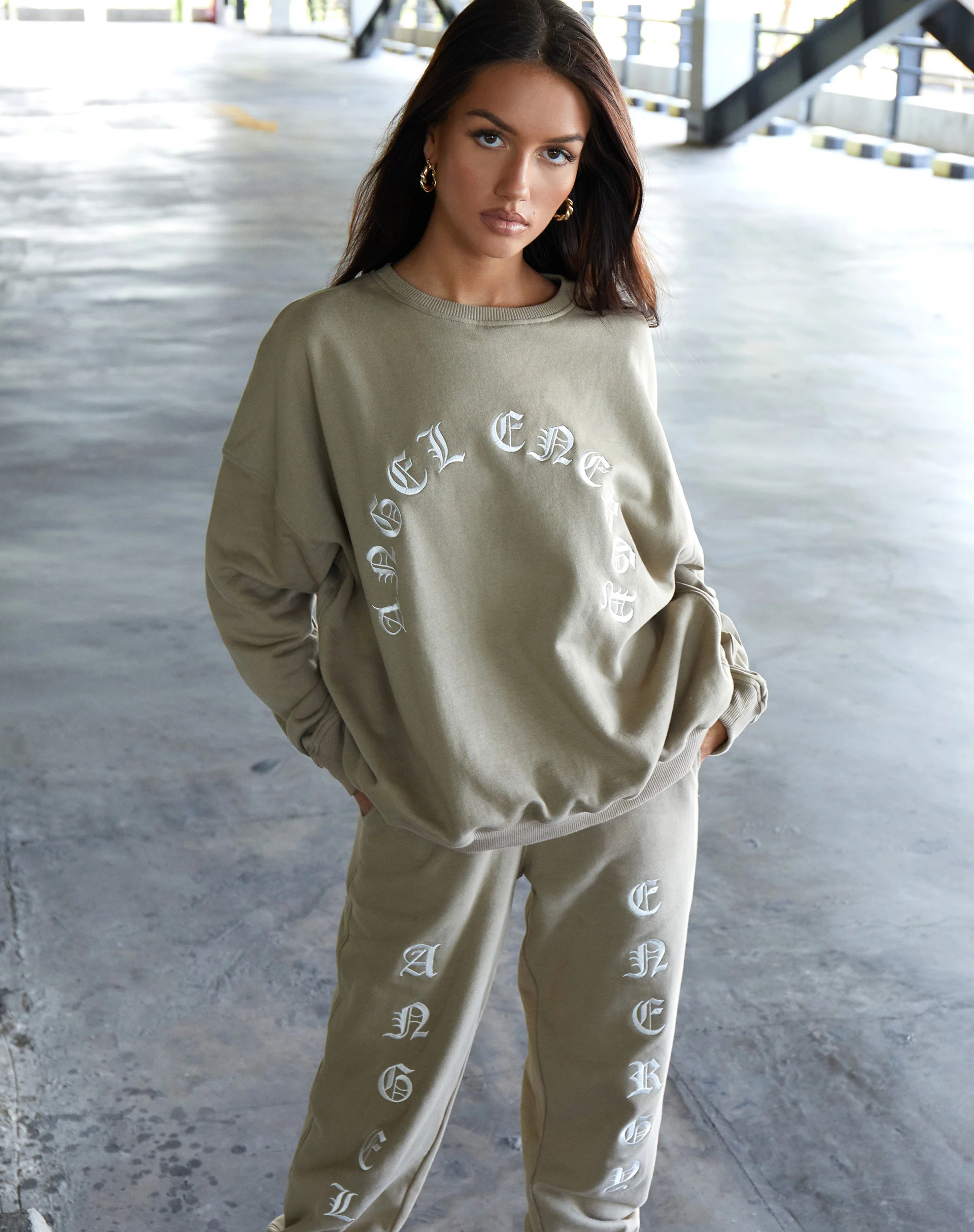 Ted Sweatshirt in Eucalyptus 'Angel Energy' Embro - Awmao