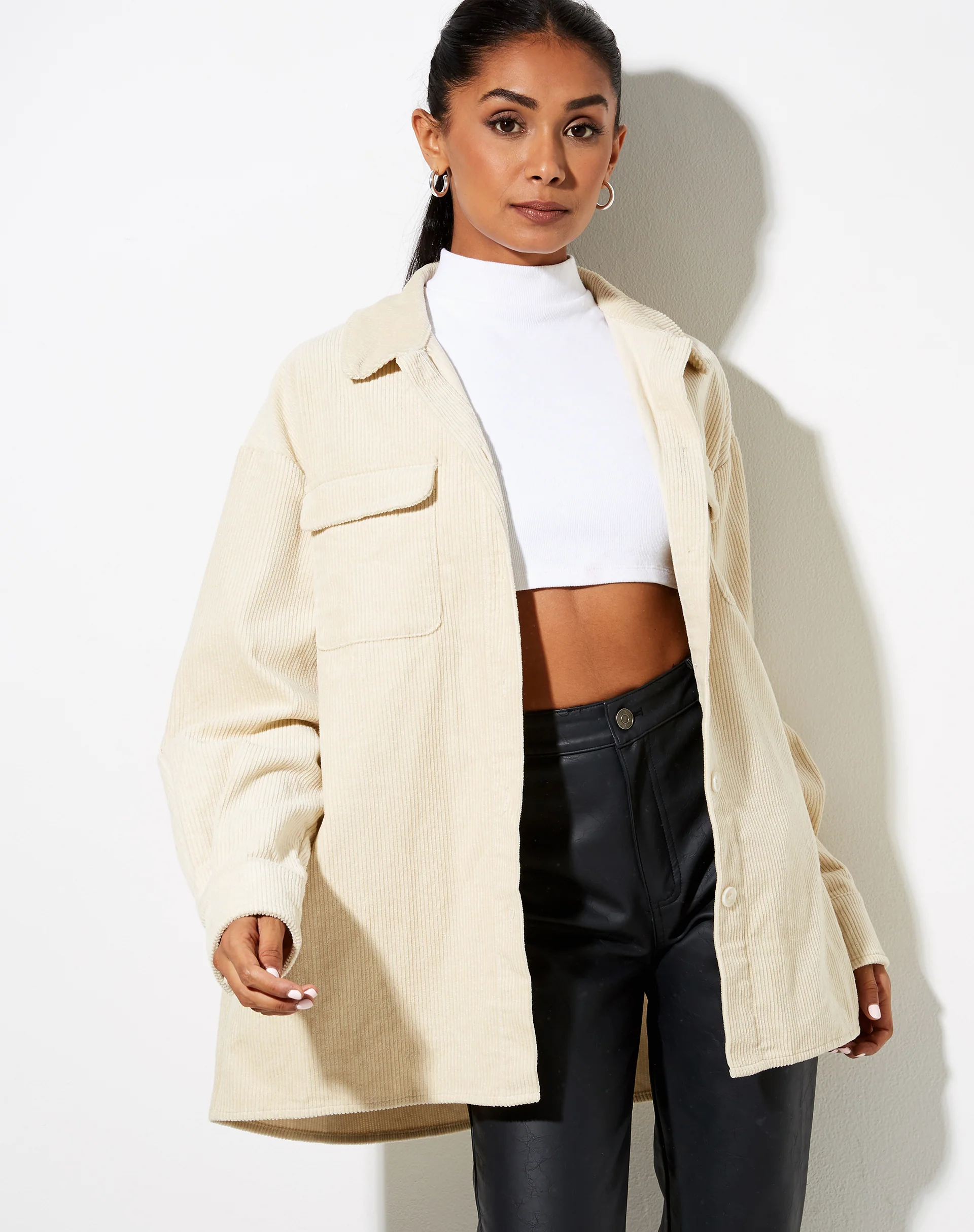Marcy Shirt in Corduroy Tan - Awmao