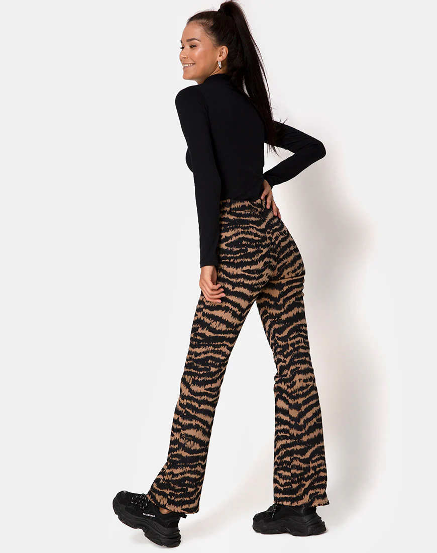 Zoven Trouser in Animal Drip Brown - Awmao