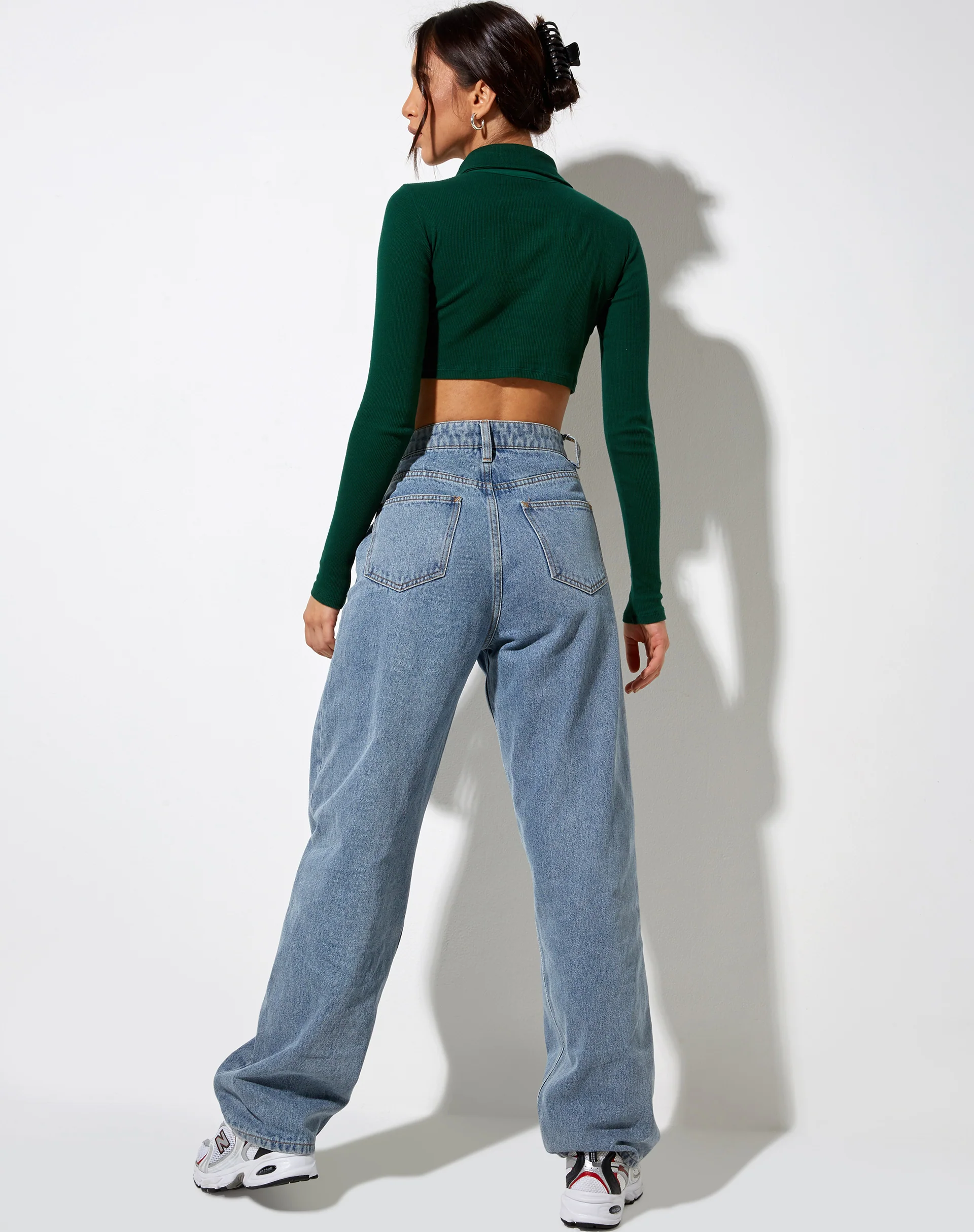 Elody Crop Top in Bottle Green Cupid Gold Embro - Awmao