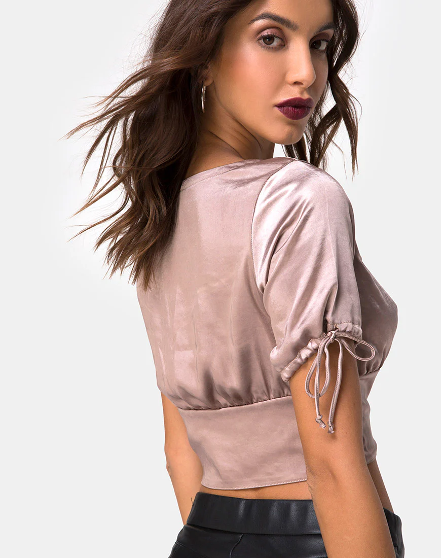 Jene Top in Satin Mink - Awmao